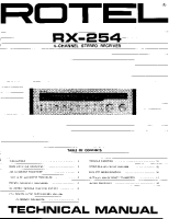 Rotel RX-254 - Technical manual